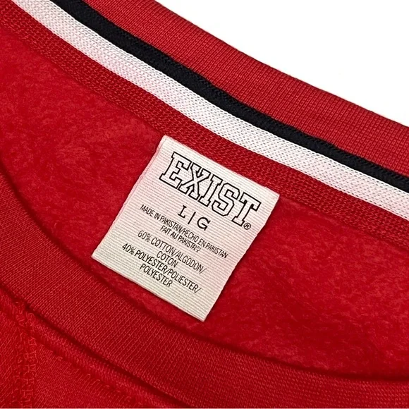 Exist Sweatshirt Team Santa Christmas Cropped Pullover Red Size Large NEW - Picture 6 of 11